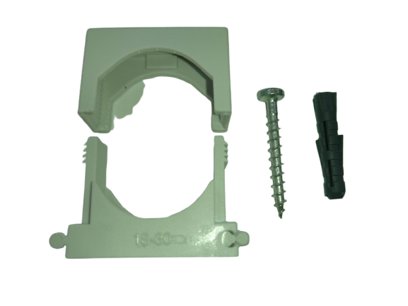 Druck-ISO-Schelle mit Dübel und Schraube montieren