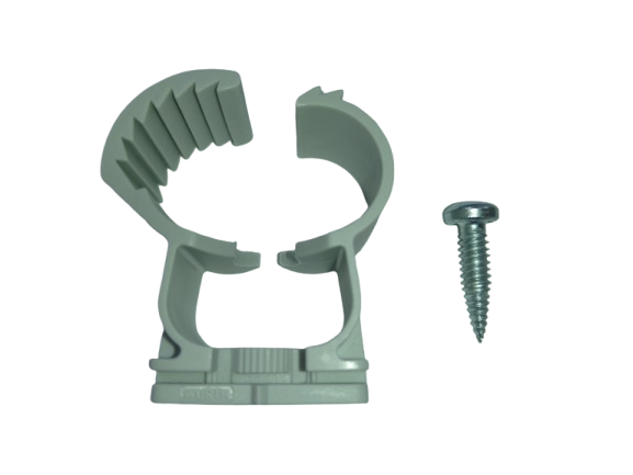 Click-Snap-Schelle mit Bohrschraube montieren